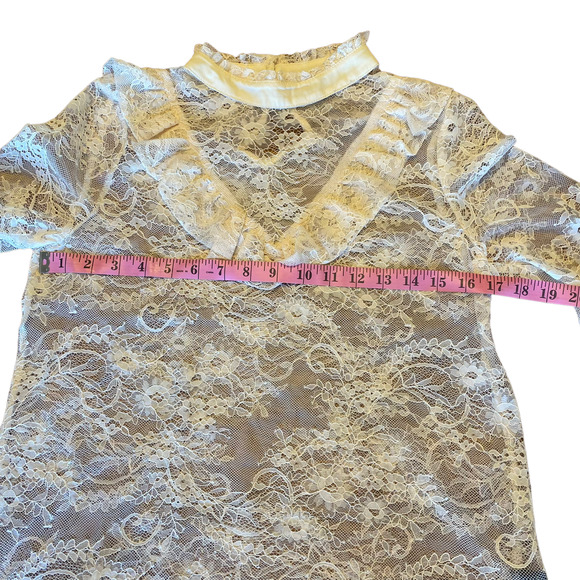 Womens Lace See Through Blouse - Picture 6 of 9